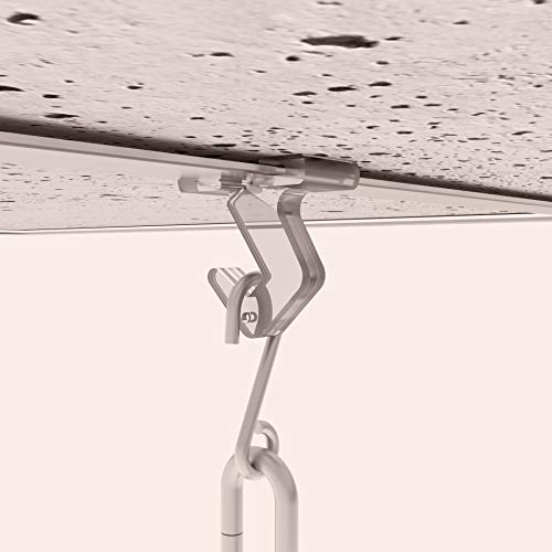 15 Clear Ceiling Hooks for Office,Classroom,Library and Home,Great for Hanging Plants,Signs,Lights &Decorations,Plastic Hinged