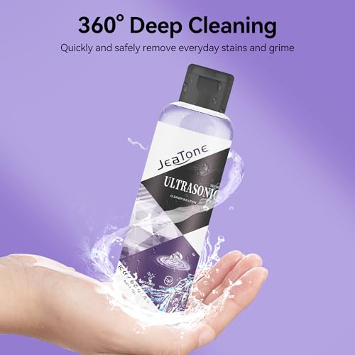 Image of Ultrasonic Jewelry Cleaner Solution for All Machines 2 Pack 4oz | Remove Odors Discoloration & Stains, Peach & Mint Eco Gentle Formula, High Yield Dilution, Safe On Jewelry, Purple & Green