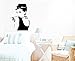 Homemay PVC adesivi da parete europei e americani Art Deco Audrey Hepburn Fashion silhouette Home Decor può essere REMOVEDWALLPAPER59 cm x 49 cm, Matt Sliver, 59 cm x 49 cm