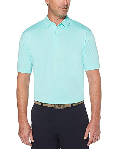Callaway Men's Broken Stripe Golf Polo, Aruba Blue, M