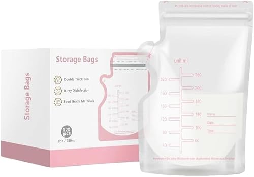 Kit 30 Sacos para Armazenar Leite Materno 250ml BPA Free Antivazamento