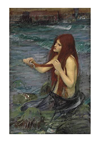 Une sirène par Waterhouse poster artistique extra large semi brillant déco