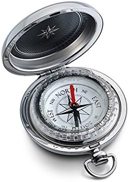Engraved Explorer Pocket Compass with White Dial Personalized Portable Lenastic Military Navigational Tool for Hiking Camping by Dalvey.