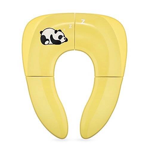 Jerrybox Potty Seat Foldable Travel Toilet Training Seat for Babies, Toddlers Potty Seat with Carrying Bag (Yellow)