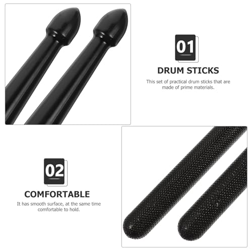 Baquetas de Nylon Negro 3 Pares para Batería miniatura 5