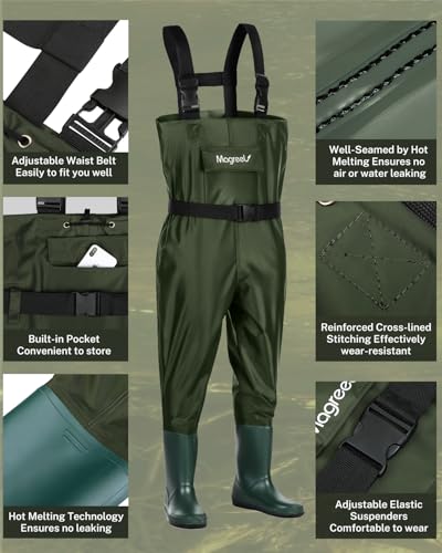 Image of Magreel Chest Waders for Kids Boys Youth with Boots Waterproof for Fishing