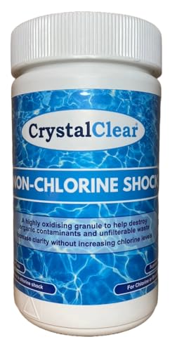 Non-Chlorine Shock Granules for Hot Tubs & Pools 1kg. For Chlorine Bromine or Salt Water systems. Sanitises Oxygenates Reactivates dormant Bromine. Can be added directly to tub/pool water