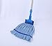 Industrial Strength Premium End Wet Mop Floor Cleaner Kit | Large, 24 Ounce Home Mop Set with Stainless Steel Extension Handle (Blue)