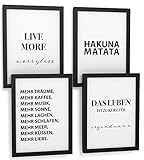 Papierschmiede® Premium Spruchbilder Set 4er mit Rahmen, 