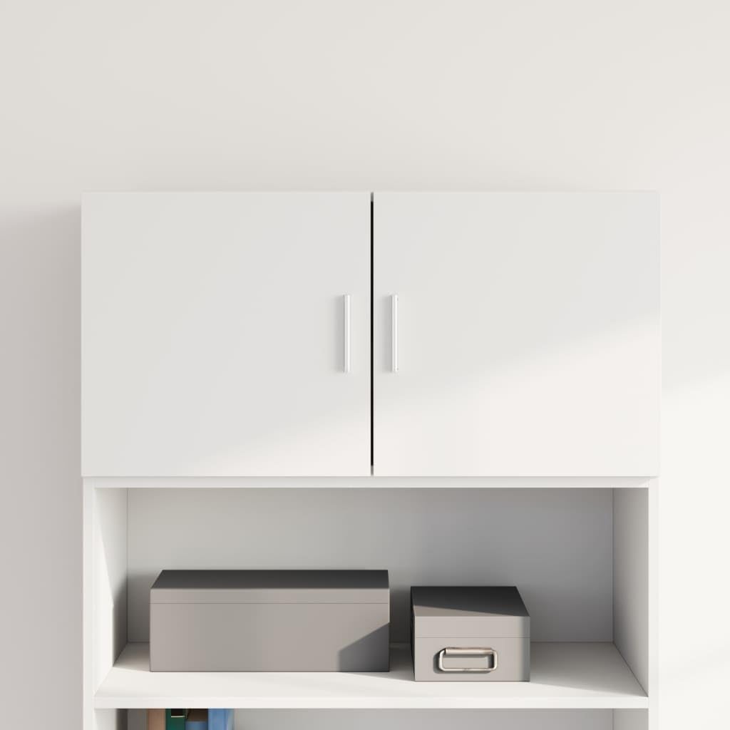 Vidaxl White Wall Cabinet, Storage Cupboard For Living Room, Wall Mounted Cabinet With Storage, Hanging Cabinet, Modern Style, Engineered Wood