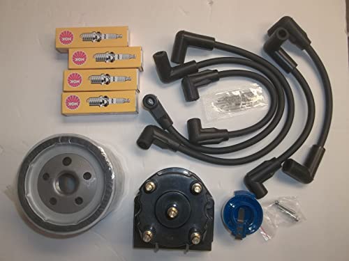Tune UP KIT Oil Filter DELCO EST Wires Cap Rotor Spark Plugs Compatible with MERCRUISER 3.0L 3.0