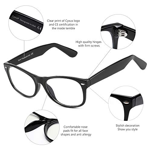 Image of Cyxus Semi Rim Blue Light Glasses for Men Women TR90 Metal Frame UV Blocking Computer Glasses Clear Lens Square Eyewear