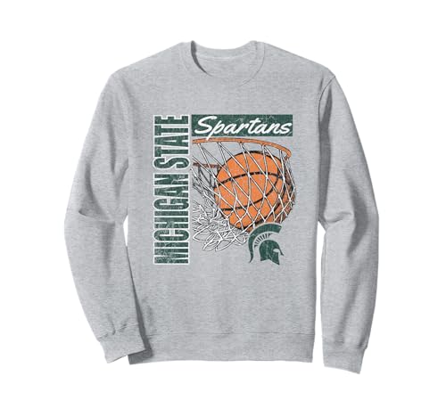 Michigan State Spartans Vintage Basketball 90's Gray Sweatshirt