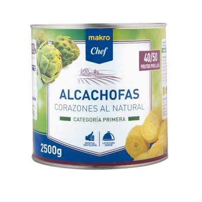 Alcachofas al Natural Chef – Frescura y Sabor Mediterráneo en tus Platos, Diferentes Tamaños y Formas. (1 LATA, 40-50 piezas entera lata 1550gne (2500 g))