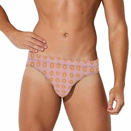 Orange Slices Printed Swim Briefs for Men Sexy Bikini Swimwear Elastic Beach Trunks Bathing Suit - Main Image