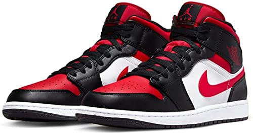 NIKE [iCL] GAW[_ 1 ~bh AIR JORDAN 1 MID zCg Wbh ubN WHITE GYM RED WHITE BLACK 554724-122 (measurement_27_point_5_centimete