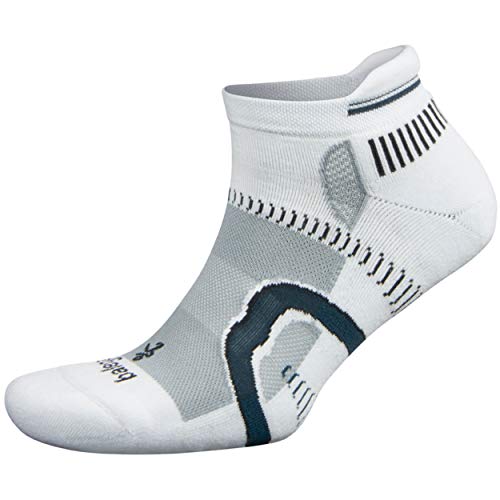 Balega Hidden Contour Socks For Men and Women (1 Pair), White/Grey, Small