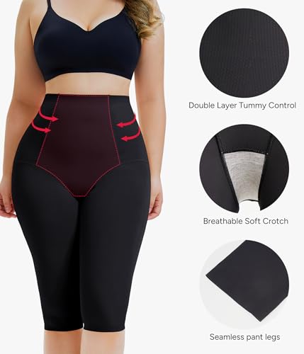 Image of Nebility Compression Leggings for Women Seamless Shapewear Butt Lifting Panties Waist Trainer Tummy Control Thigh Body Shaper