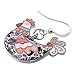 NEWEI Cute Enamel Chicken Earrings Dangle Fashion Animal Jewelry For Women Chicken Gift Charms (Pink)