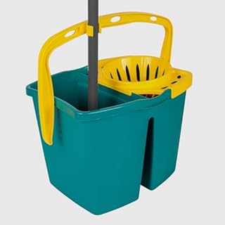 La Briantina Secchio Lavapavimenti a Due Vasche con Strizzatore Doppie Acque, Capacità 14 Litri