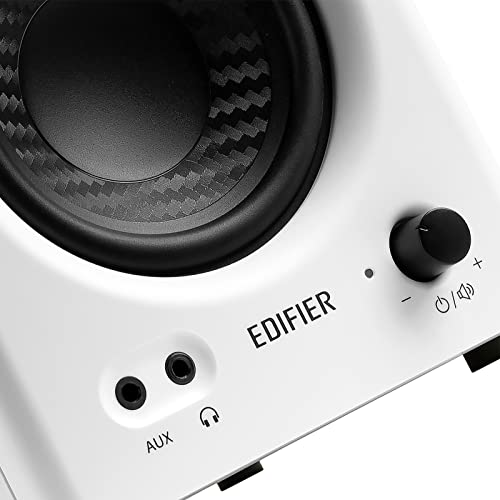 Image of Edifier MR4 Powered Studio Monitor Speakers, 4 inch Active Near-Field Monitor Speaker - White (Pair)