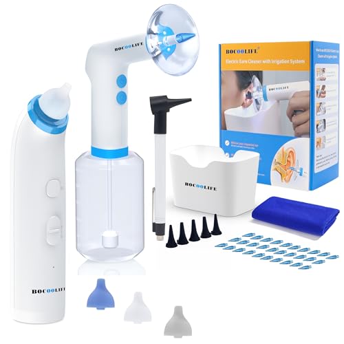 BOCOOLIFE Ear Irrigation Flushing System Electric Ear Wax Cleaner with BOCOOLIFE Ear Dryer for Swimmers Ear Water Removal