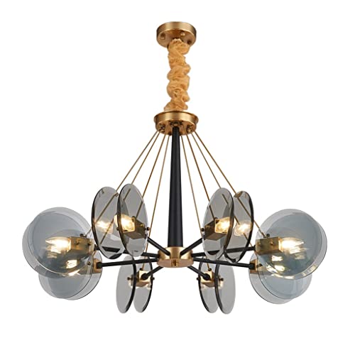 Chandelier LED moderne E14 suspension plafonnier 8 lampes or