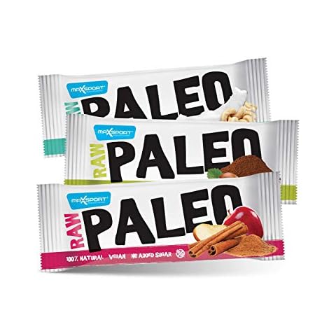 Maxsport Nutrition Roh Paleo Fruchtriegel Raw Energy Rohkost Riegel Mix 20 Stück - Roh Paleo Vegan Glutenfrei Superfood Rohkost Riegel Energie riegel Ohne Zuckerzusatz Cover