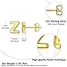 Small Letter Z Stud Earrings for Little Babe Fashion Plain Silver Ear Jewelry Friendly to Sensitive Ears-Gold