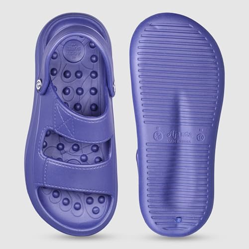 Image of Impakto Accupressure Slip-On Sandals for Men with Back Strap | Lightweight Soft Cushion Massage Footbed Slides | Slipper for Indoor & Outdoor