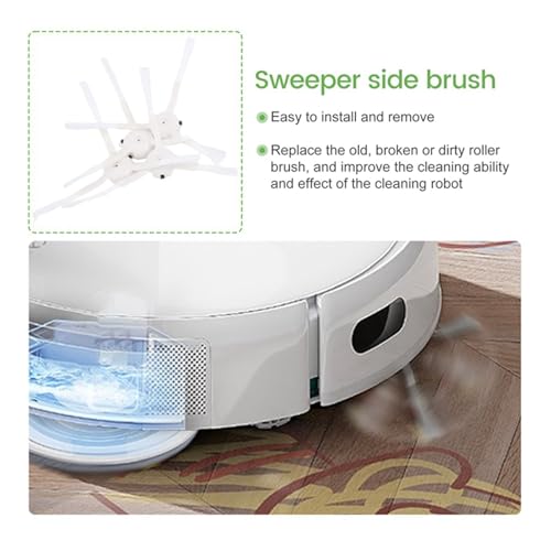4 cepillos laterales de repuesto compatibles con Qihoo 360 S5 S7 Pro 7