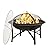 Fire Beauty Fire Pit for Outside Wood Burning Firepit BBQ Grill Steel Fire Bowl with Spark Screen Cover, Log Grate, Poker for Camping Beach Bonfire Picnic Backyard Garden