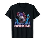 bandiera americana pesca patriottica giorno 4 luglio pesca a mosca maglietta