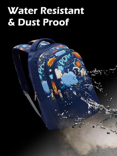 Image of Lavie Sport Boom 30L Navy Backpack |Organizer & Bottle Holder |Gift for Men, Women, Boys, Girls | Laptop Sleeve for School & College