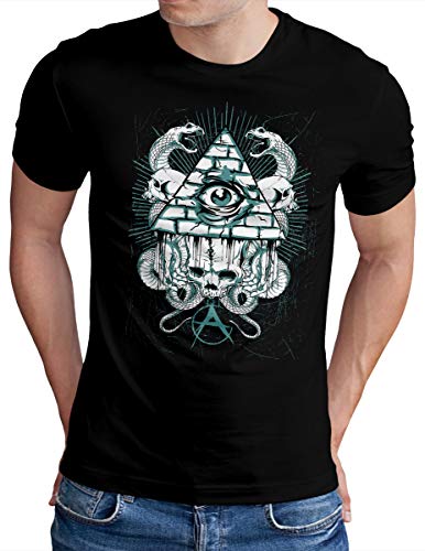 T-shirt All-Seeing Eye Pyramid Homme grande taille 4XL grand confort noir