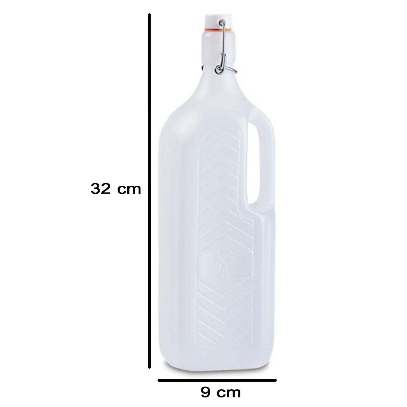 Acan Tradineur - Confezione da 2 bottiglie in plastica con maniglia e tappo a pressione, riutilizzabili, per acqua, latte, frullati, succhi, bibite, frigorifero, campeggio (1,5 litri, 32 x 10 x 9 cm)