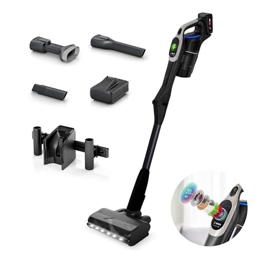Bosch Unlimited 10 BBS1041GGB Cordless Vacuum Cleaner with 80-Minute Runtime and Innovative MicroClean Technology Including Sensor and TFT Display, Greige