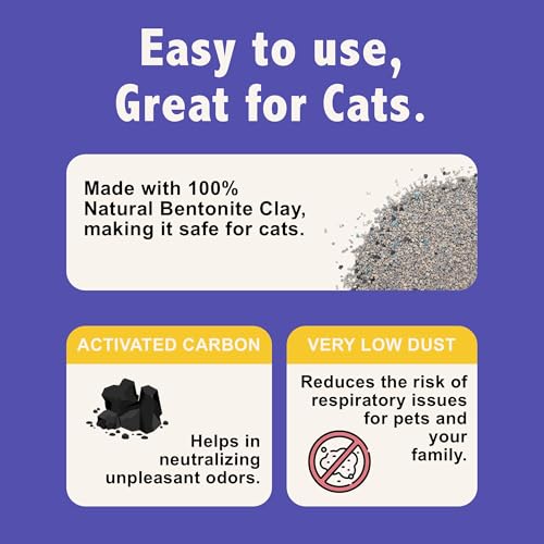 Image of Canada Cat Litter - Natural Bentonite Cat Litter with Activated Carbon-Odour Control and Highly Absorbent Litter for Cat (Pack of 1, Unscented)