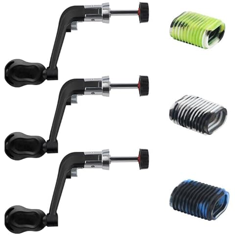Fishing Reel Replacement Power Handle Grip Parts with Rubber Reel Handle Cover, Folding Rotary Spinning Casting Reel Universal Rocker Arm Non-Slip Reel Knob Sleeve (Black Handles & Knob Covers) Cover