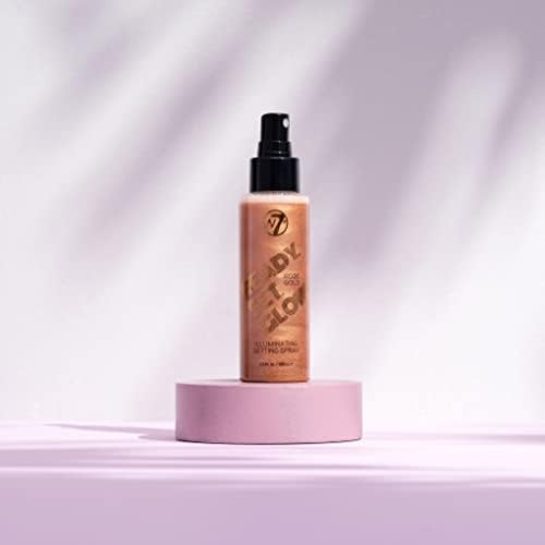 W7 Ready Set Glow Makeup Setting Spray - Shimmer Finish - Long-Lasting, Ultra-Fine Formula (Rose Gold)