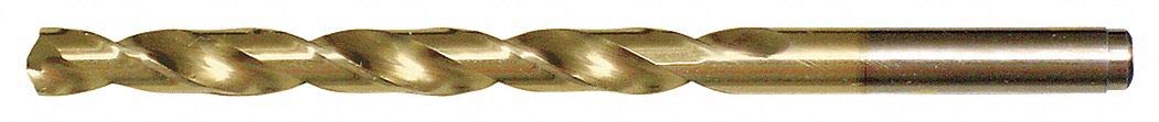 Jobber Drill Bit, Spiral, TiN, 25/64" Dia.