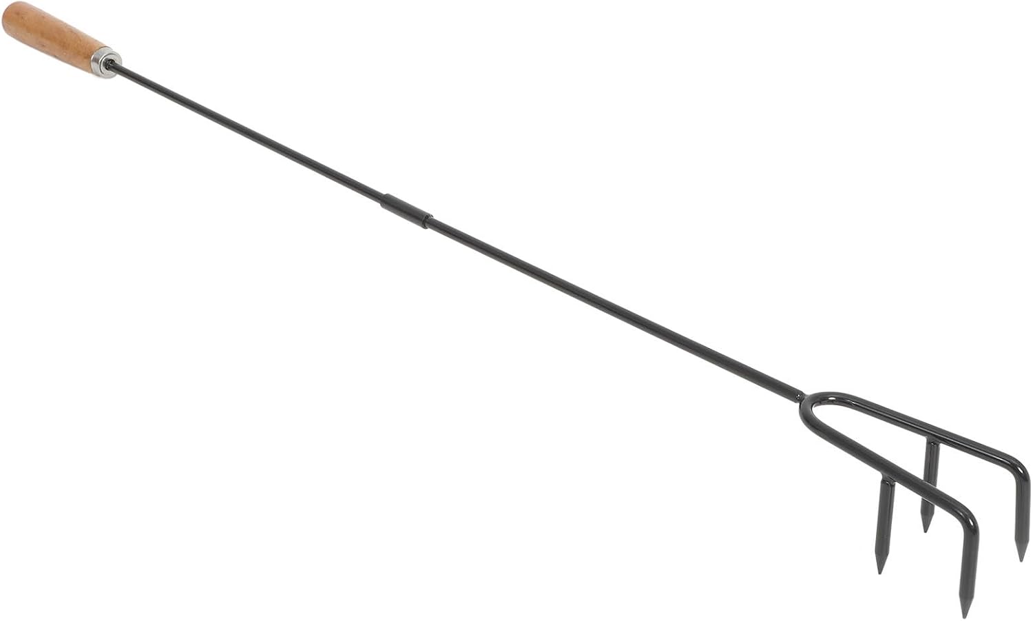 VANZACK Outdoor Fire Poker Hook with Two Section Design Iron Wood Handle