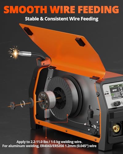 Image of HITBOX 8 in 1 Professional 200A 110V / 220V Dual Pulse Aluminum MIG Welder, Multi-Process Welding Machine for Single /Dual Pulse MIG, Lift TIG, MMA, Spot Welding, Gas Gasless and Spool Gun Compatible