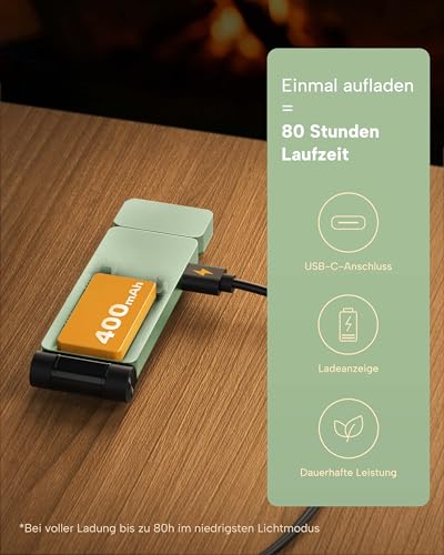 86lux Leselampe Buch Klemme，Wiederaufladbare Buchlampe zum Lesen im Bett – Ansicht 5