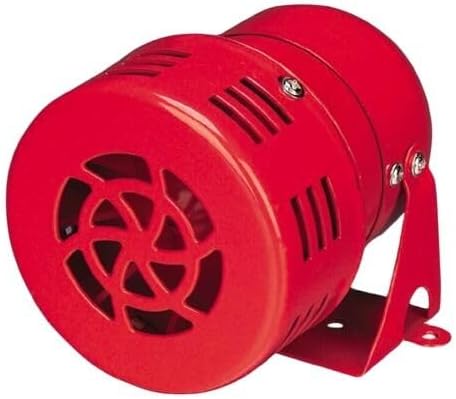 AC 220V 110V DC 12V 24V MS-190 Red Mini Metal Motor Siren Industrial Fire Alarm Sound Electrical Guard Against Theft - (Speed: 12V)