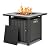 Vongrasig 28" Gas Fire Pit, 50,000 BTU Steel Propane Fire Pit Table for Outdoor Outside, Outside Patio Deck and Garden, CSA Certified Fire Table with Lid and Lava Rock