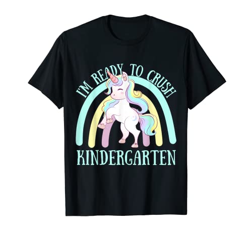 Sono pronto a schiacciare la classe della scuola materna con unicorno arcobaleno Maglietta