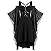 Darringls Halloween Kostüm Damen Übergroßes Mesh Mittelalter Kleid Gothic Maxikleid Schnürkleid mit Schmetterlingsärmeln Renaissance Cosplay Dress Party Festlich A-Linie Kleid…