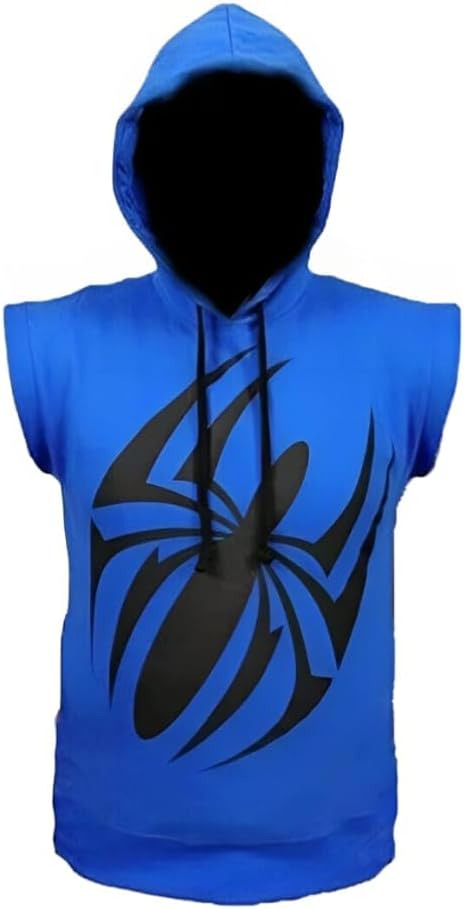 Zulin Men's Scarlet Spider Sleeveless Fashion Pullover Hoodie (S), Blue
