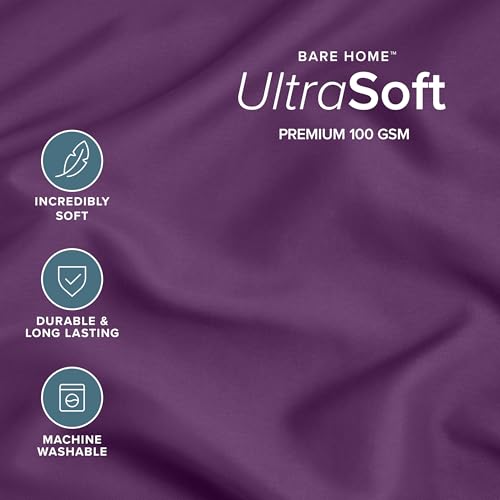Image of Bare Home Microfiber Body Pillow Cover - Ultra Soft - Cooling Pillowcase - Double Brushed - Pillowcase with Zipper Closure - Easy Care (21''x54'' Body Pillow Cover, Plum)